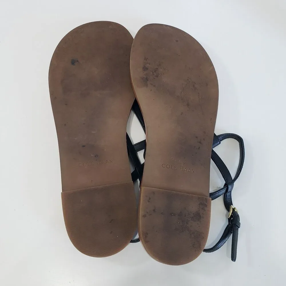 Cole Haan Women's Black Skinny Strap, Thong Sandals, Size 9 B